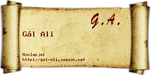 Gál Ali névjegykártya
